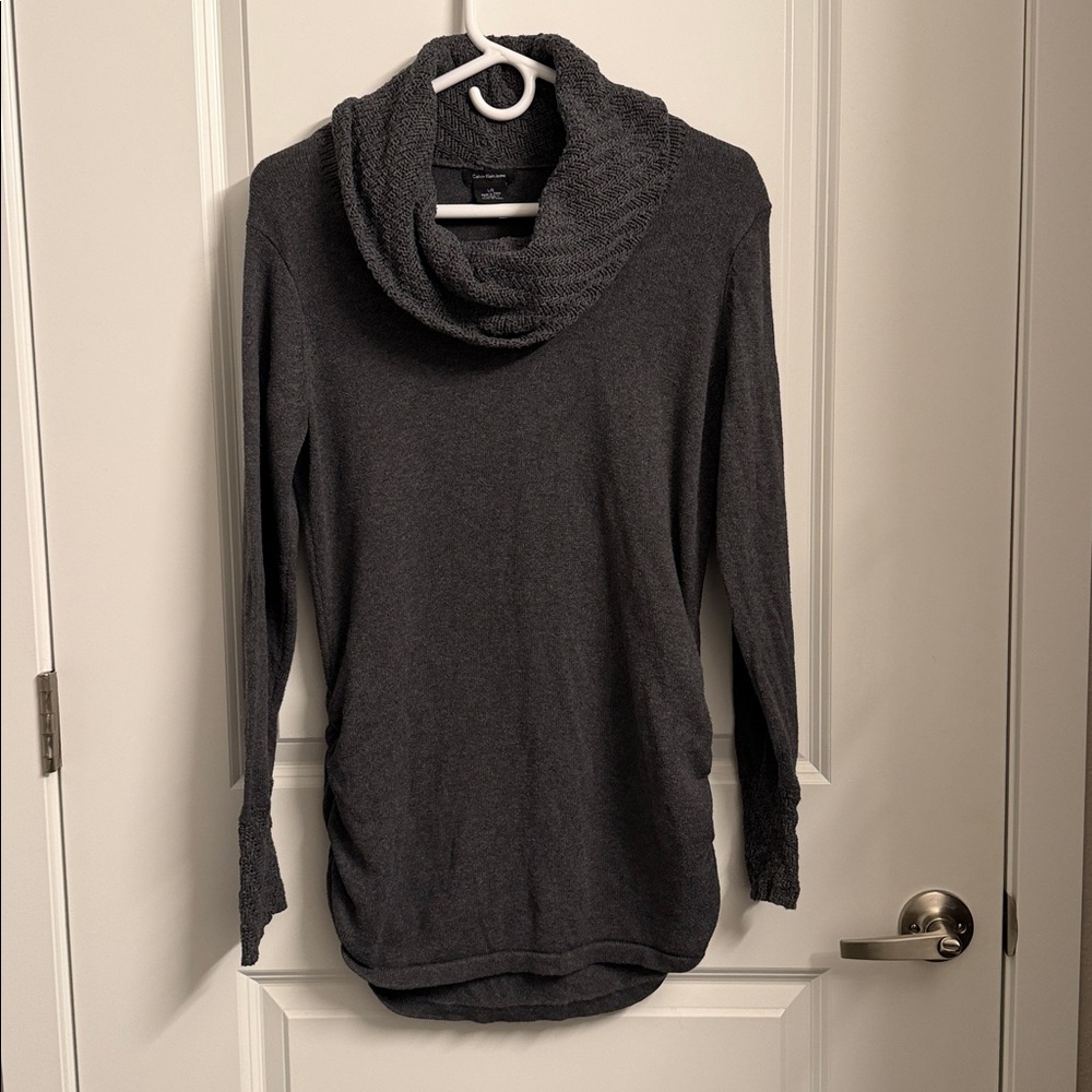 Calvin Klein Gray Cowl Neck Sweater